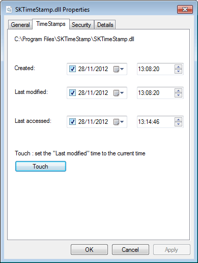 SKTimeStamp for one file